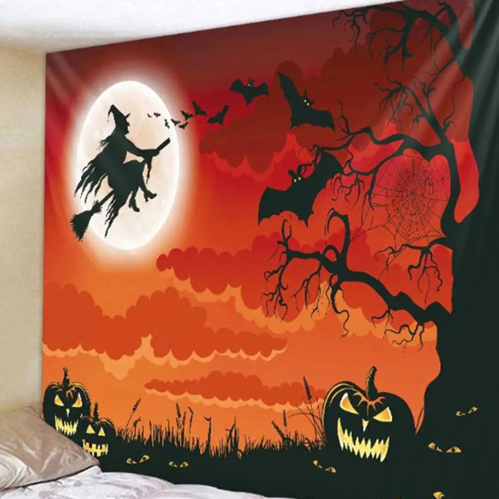 Halloween Tapestry Pumpkins Witch pumpkin Print Wall Hanging Tapestry Art Home Decoration Wall Tapestry