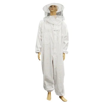 

With Veil Hood Hat Safety Outfit Professional Zipper Ventilated Full Body Protective Clothing Beekeeper Beekeeping Suit Beginner