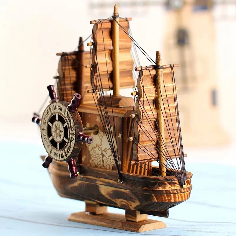 

Винтажный морской мореходный Деревянный Парусный Корабль деревянные изделия орнаменты вечерние украшения для дома