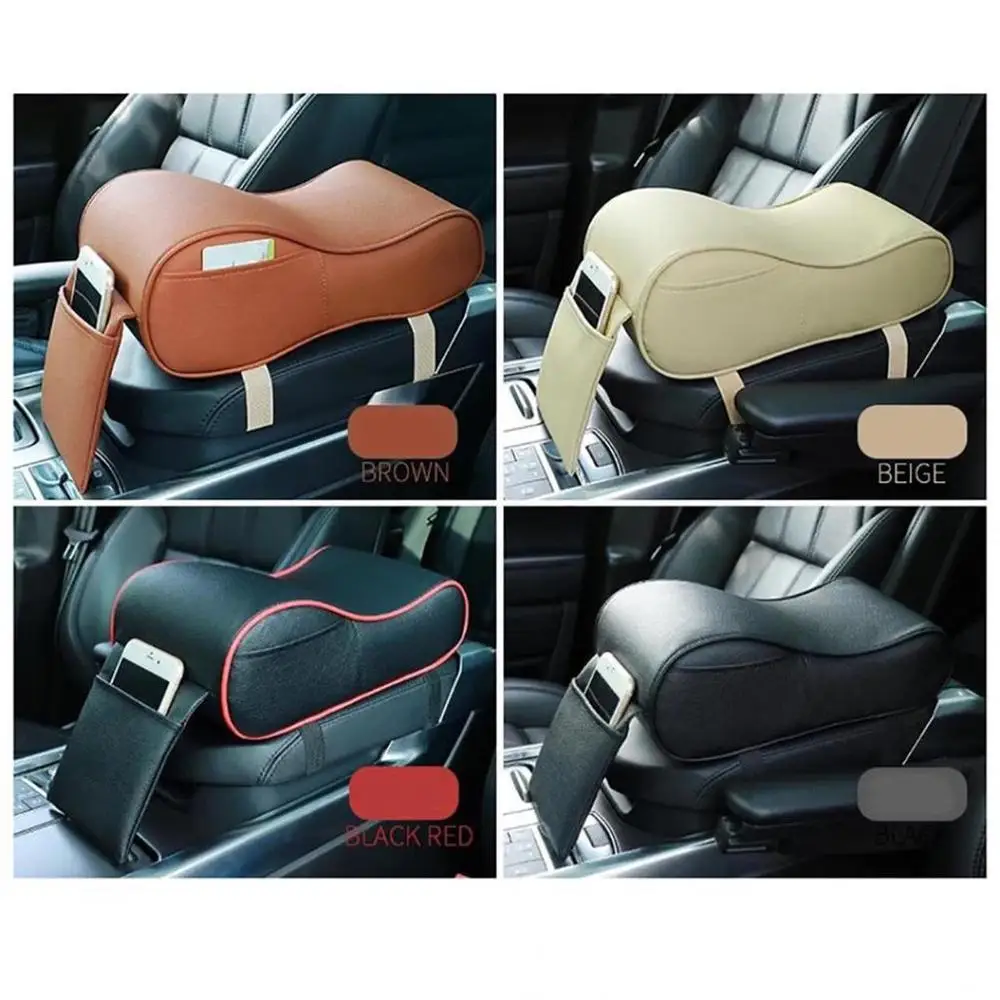 Car Seat Cover Soft Leather Auto Center Armrest Console Box Armrest Seat Protective Pad Car Arm Rest Top Cover