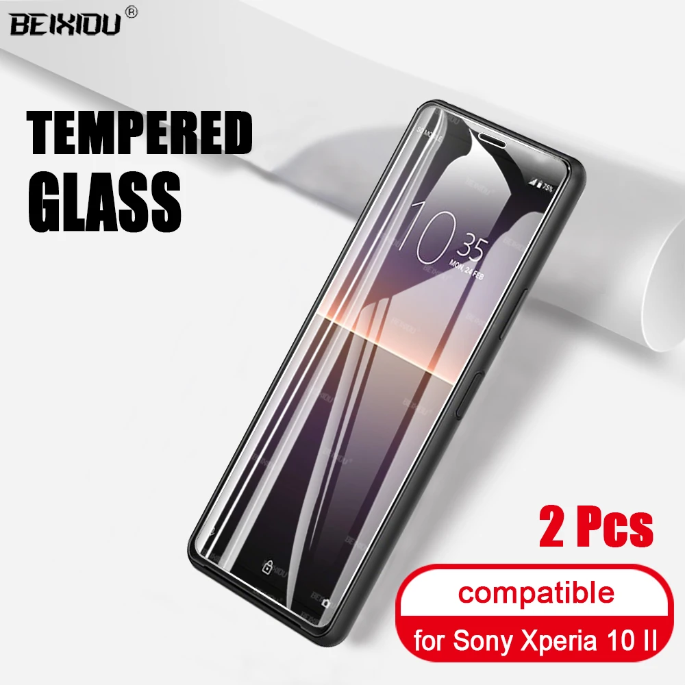2 шт Полное закаленное стекло для Sony Xperia 10 II защита экрана 2.5D 9h Защитная