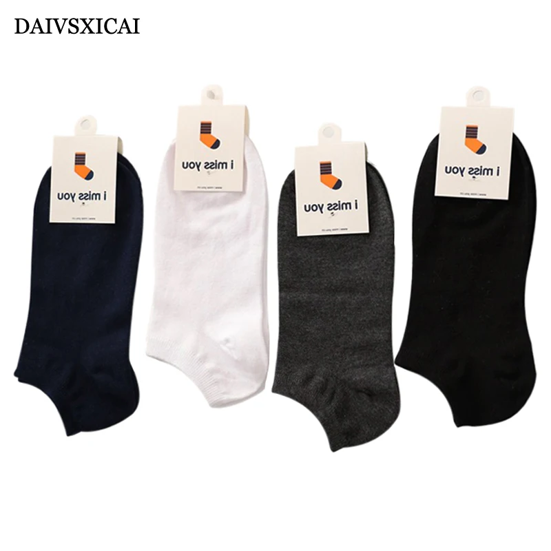 Летние хлопковые мужские носки 5 пар/лот = 10 шт. дышащие однотонные невидимые