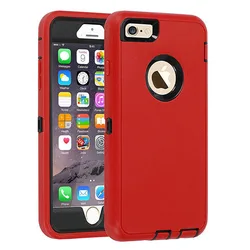 Heavy Duty Armor 3 - in - 1 Shockproof Protective Case with Rotary Belt Clip - iPhone 11 Pro (Red and Black)