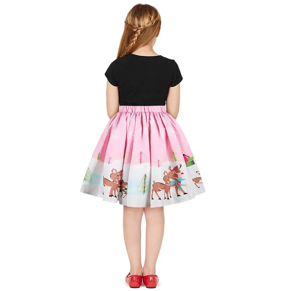 Рождественская Одежда для мамы и дочки одежда для маленьких девочек рождественское платье юбка для девочек плиссированная юбка