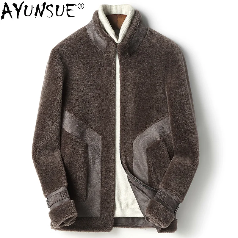 

AYUNSUE Men Jacket Winter Men's Clothing Warm Coat Male Real Sheep Shearing Clothes Thick Mens Jackets Chaqueta Hombre LXR561