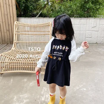 

2020 autumn new children's sweaters in the long section of the little girl cartoon hoodie thin section fashion