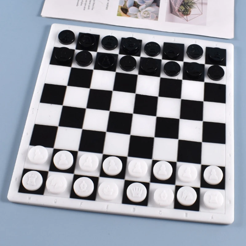 Crystal Epoxy Resin Mold Board Game International Chess Casting Silicone Mould DIY Crafts Making Tool
