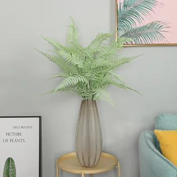 

Yiwu Supply of Goods Single Bottle 9 PCs Persian Leaf Ferns Plastic Simulation Plant Wedding Plant Wall Road Lead Home Decoratio