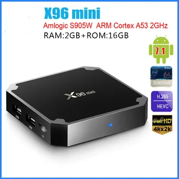 

X96 Mini Android 7.1 2GB 16GB Smart TV BOX Amlogic S905W Quad Core WiFi 2.4GHz X96mini Set Top Box 4K HD Set-top Box