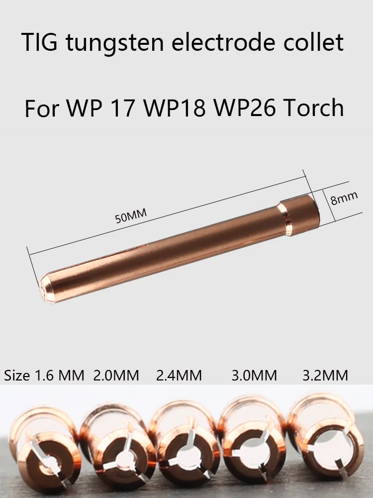 20pcs/lot Tig welding accessories E-cu collet for WP 17 WP18 WP26  tig tungsten electrode collet for argon welding torch