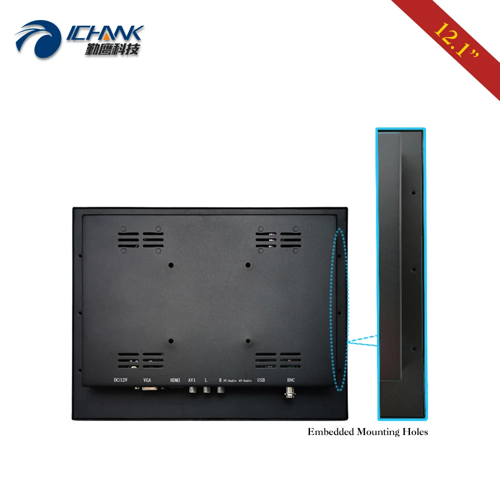ZB120TN-V592/1" дюймовый 1024x768 пульт дистанционного управления AV BNC HDMI анти-помехи настенный промышленный ПК монитор ЖК-экран дисплей