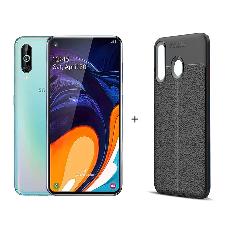 With phone case Samsung Galaxy A60 SM-A6060 смартфоны на Android 6,3 дюймов FHD+ Восьмиядерный процессор Snapdragon 675 6 ГБ 3500 мАч 32 МП камера NFC мобильный телефон - Цвет: With phone case