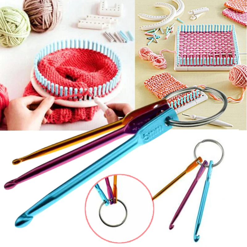 3 шт/комплект алюминиевый оксид вязания крючком спицы для тканый свитер комплект