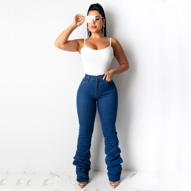 Женские обтягивающие джинсы осень и зима 2019 новые ретро синие уличная одежда для