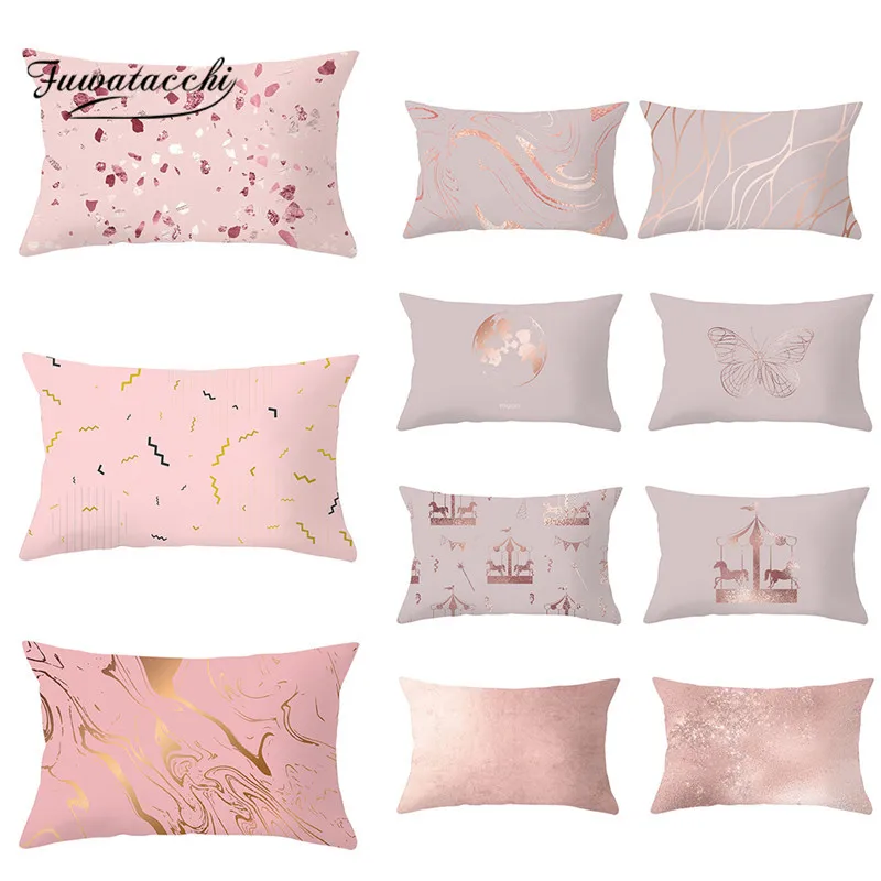 Fuwatacchi розовый прямоугольник/чехол для подушки из полиэстера с геометрическим рисунком пледы декоративные подушки для дивана, подушка Декоративные диванные подушки охватывает 30*50 см