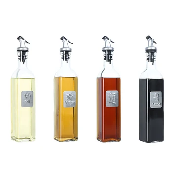 

Glass Oil Bottle Leak-Proof Combination Seasoning Bottle With Lid Sealed For Vinegar Soy Sauce Bottle Household E2S