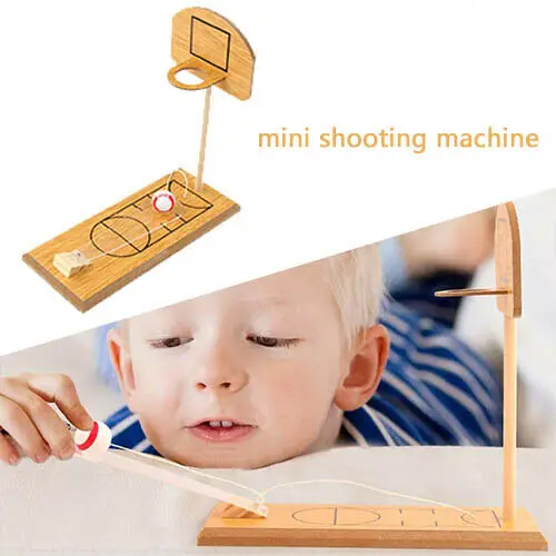 

Children's Wooden Mini Shooting Machine Finger Basketball Table Game Kid Gift