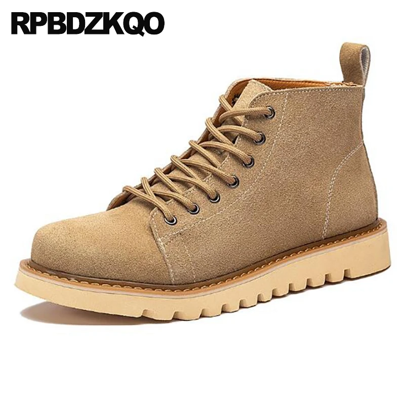 

boots short vintage Men's shoes suede booties lace up retro fall flat designer army autumn 2019 combat british style military
