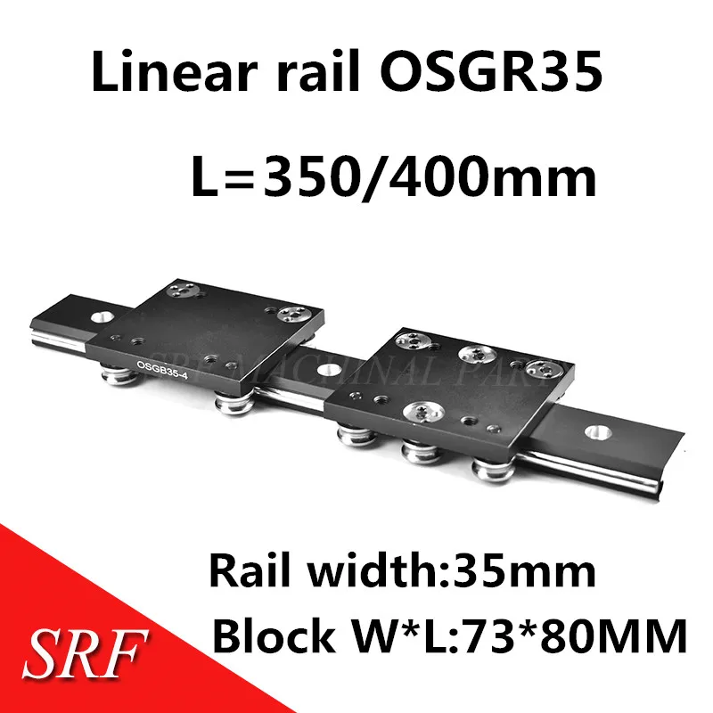

35mm width Black extraposition Dual Axis Linear Roller Rail OSGR35 Aluminum Guide Rail L=350/400mm OSGB35 linear slide block