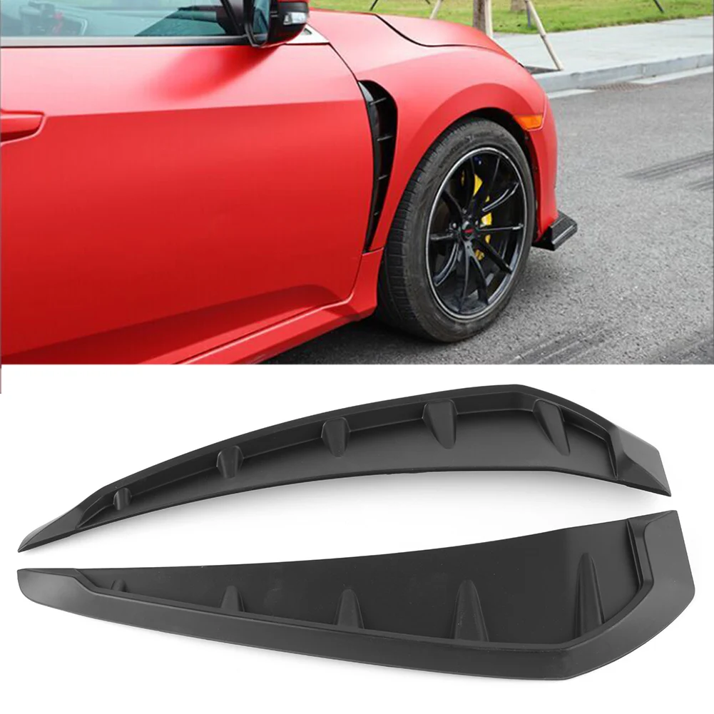 Car Shark Grille Air Flow Side Vent Exterior Grill Decoration For Honda Civic ABS Plastic Carbon Fiber