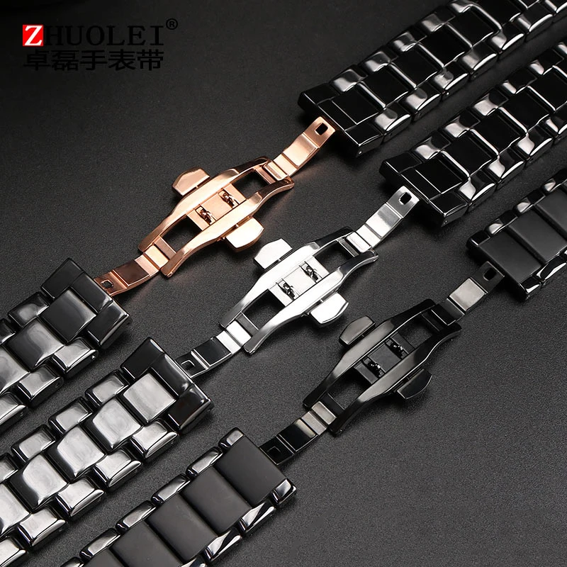 tent Pearly Spacious For Armani Ar1452 Ar1451 Ar1410 Ar1400 Ceramic Watchband And Case High  Quality Black Men Strap Bracelet Accessories 22mm 24mm - Watchbands -  AliExpress