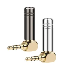 6PC 3 5mm Audio Connector Right Angle Bend Plug 4 Poles Earphone Jack Metal Adapter Bright Aluminum Shell HiFi Headphone Adapter