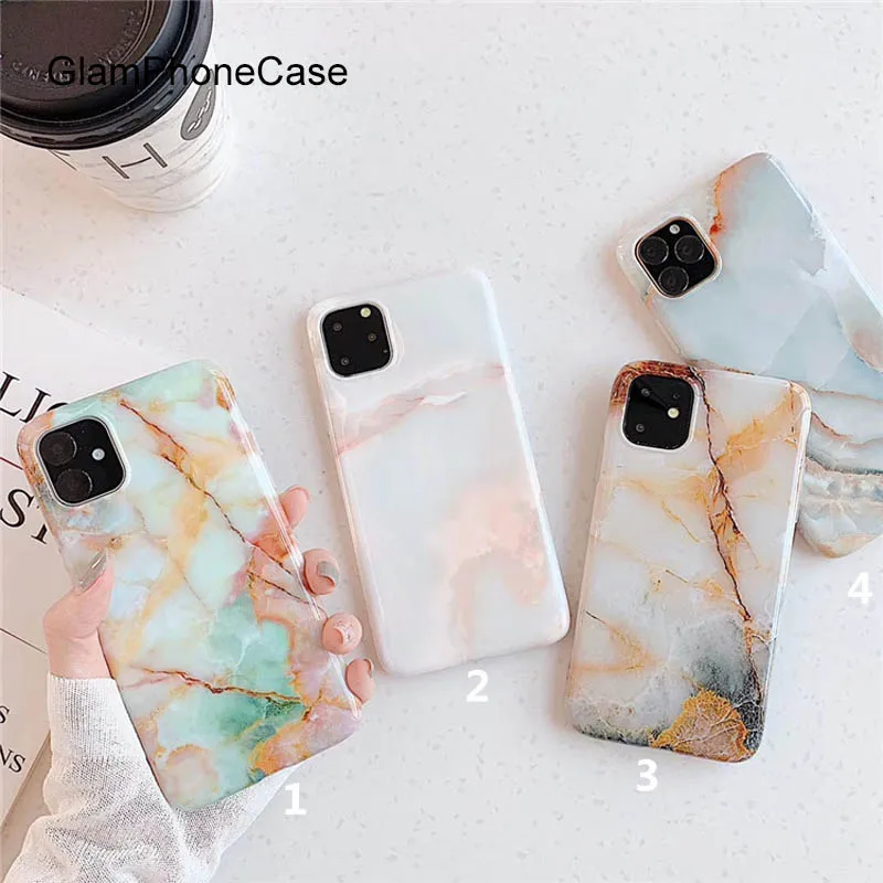 

GlamPhoneCase Simple Marble Phone Case For iPhone11 Pro/Max X XS Max XR Soft Silicone Cover For iPhone 11 7 8 6 6s Plus Case
