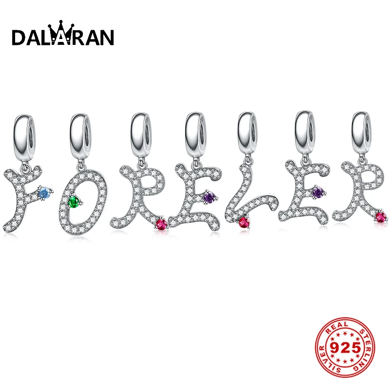 Dalaran 925 Sterling Silver Letters Bead Fit Pandora Charms Silver 925 Original Bracelet Crystal A Z Letter Charm Diy Jewelry Beads Aliexpress