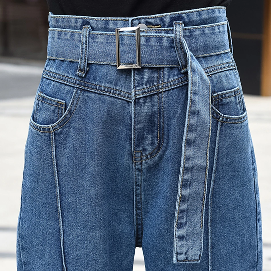 Genayooa винтажные джинсы женские повседневные джинсы с высокой талией уличная Джинсы бойфренда для женщин джинсовые брюки с карманом