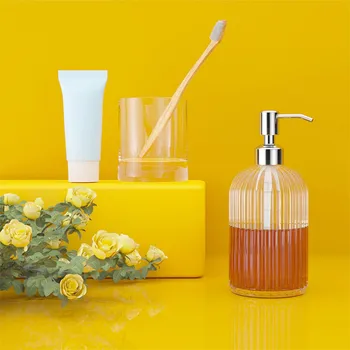 

Split Bottle Shower Gel Soap Liquid Hand Sanitizer Clear Glass Split Bottle 500ml Home Bathroom Decoration Storage Bottle #YL5