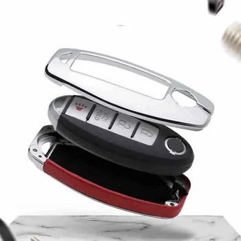 

Protector Car Key case Metal Leather Remote For Infiniti Nissan Anti scratch