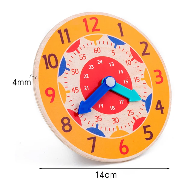 Children Montessori Wooden Clock Toys Hour Minute Second Cognition Colorful Clocks Toys for Kids Early Preschool Teaching Aids 6