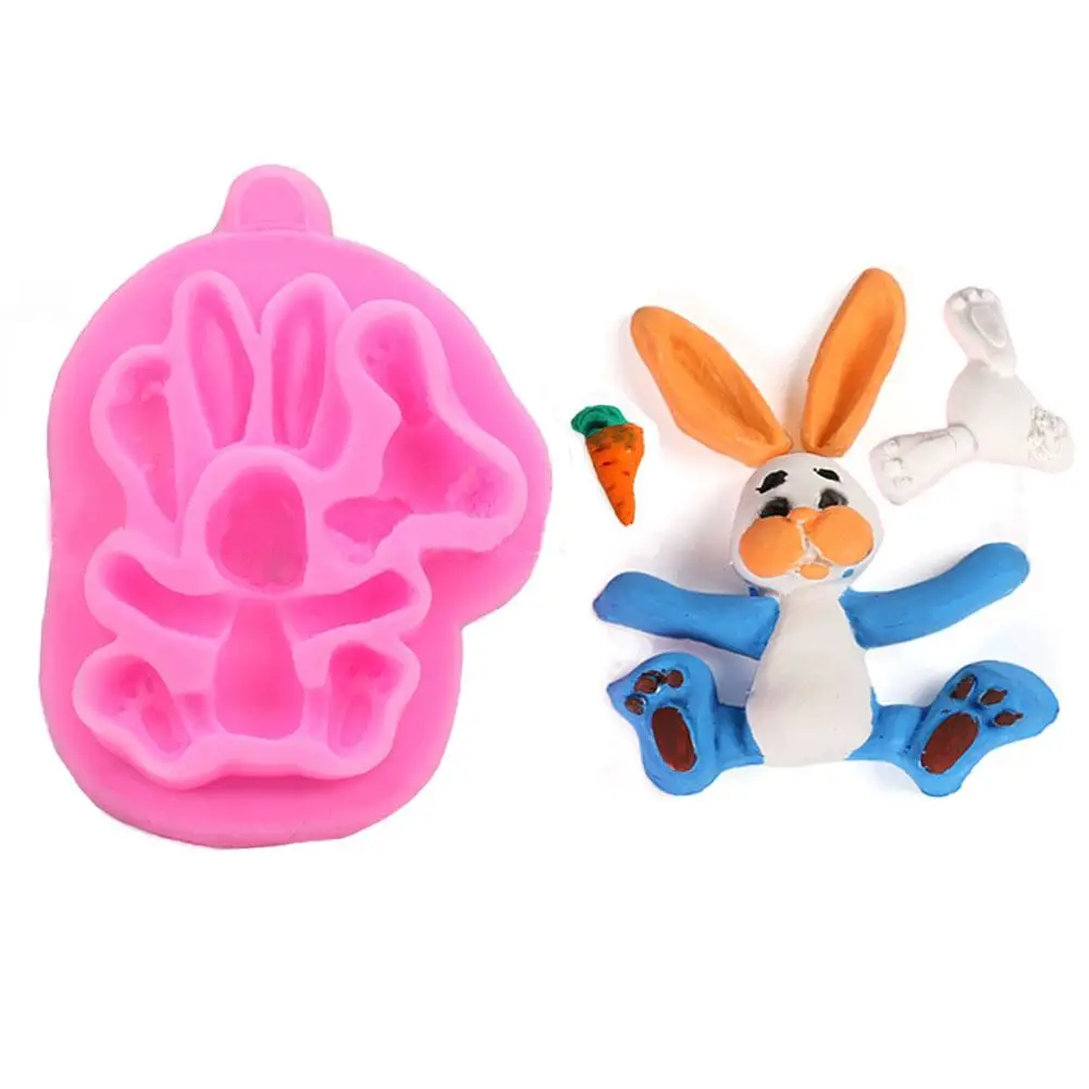 

3D Rabbit Mold Easter Bunny Silicone Mold Cupcake Fondant Cake Decorating Tools Easter Day Cookie Baking Candy Chocolate Mould