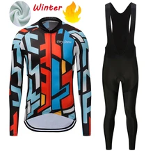 Комплекты зимней одежды для велоспорта Теплая Флисовая велосипедная одежда велосипедная ДЖЕРСИ НАБОРЫ Mtb Униформа платье мужской триатлонный костюм Skinsuit