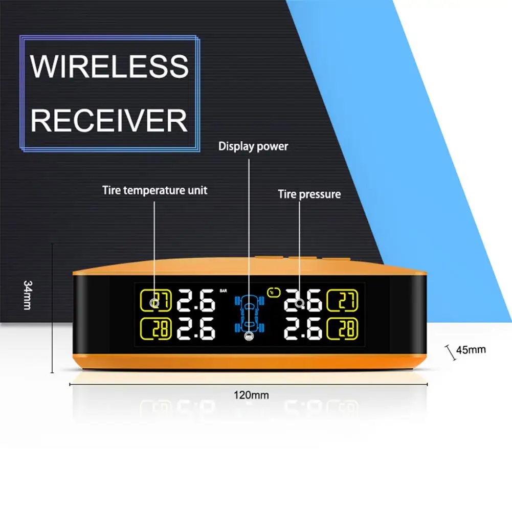 U8 беспроводная система контроля давления в автомобильных шинах TPMS с 4 внешними датчиками зарядка через usb встроенный аккумулятор монитор для шин