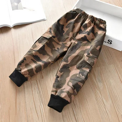 Camouflage Детская одежда штаны для мальчиков Новые Модные осенние повседневные штаны для маленьких мальчиков белые штаны для малышей шаровары для мальчиков От 2 до 8 лет - Цвет: Camouflage