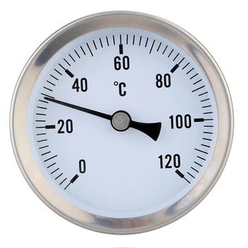 

63mm 1/8"BSPT Bi-metal Thermometer Clip-on Temperature Gauge Dial with Spring 0-120°C