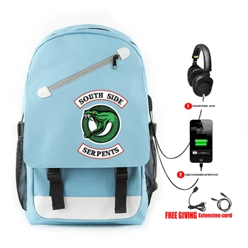 

Popular TV Riverdale Southside Backpack Multifunction USB Charging Travel Bag For Teenagers Boys Girls School Bags High Quality