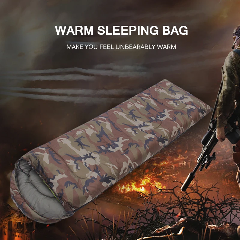 Sleeping Bag Envelope Type Splicing Camouflage Military Portable Outdoor Hiking Ultralight Spring Autumn Camping Bags | Спорт и
