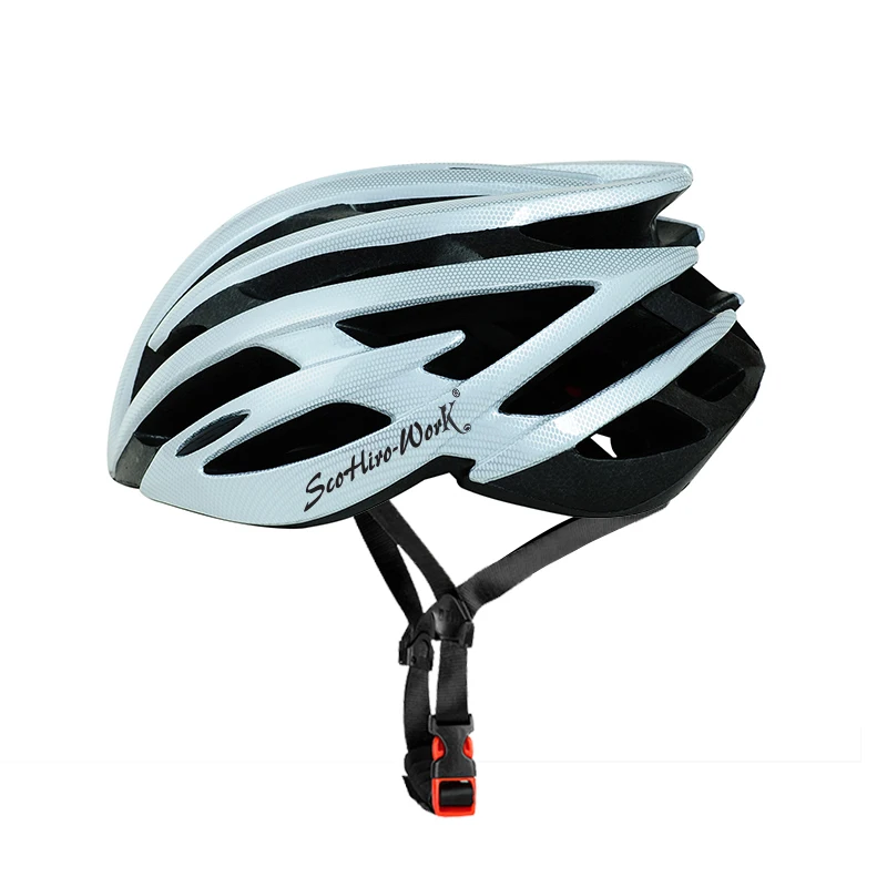 white silver Scohiro-work Сверхлегкий велосипедный дорожный mtb Горный XC Trail гоночный велосипедный шлем для мужчин casco шлем Ciclismo 54-61 - Цвет: white silver