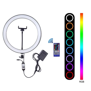 

Video Light Dimmable LED Selfie Ring Light USB Ring Lamp Photography Light Music Linkage Bluetooth Control For Makeup Youtube