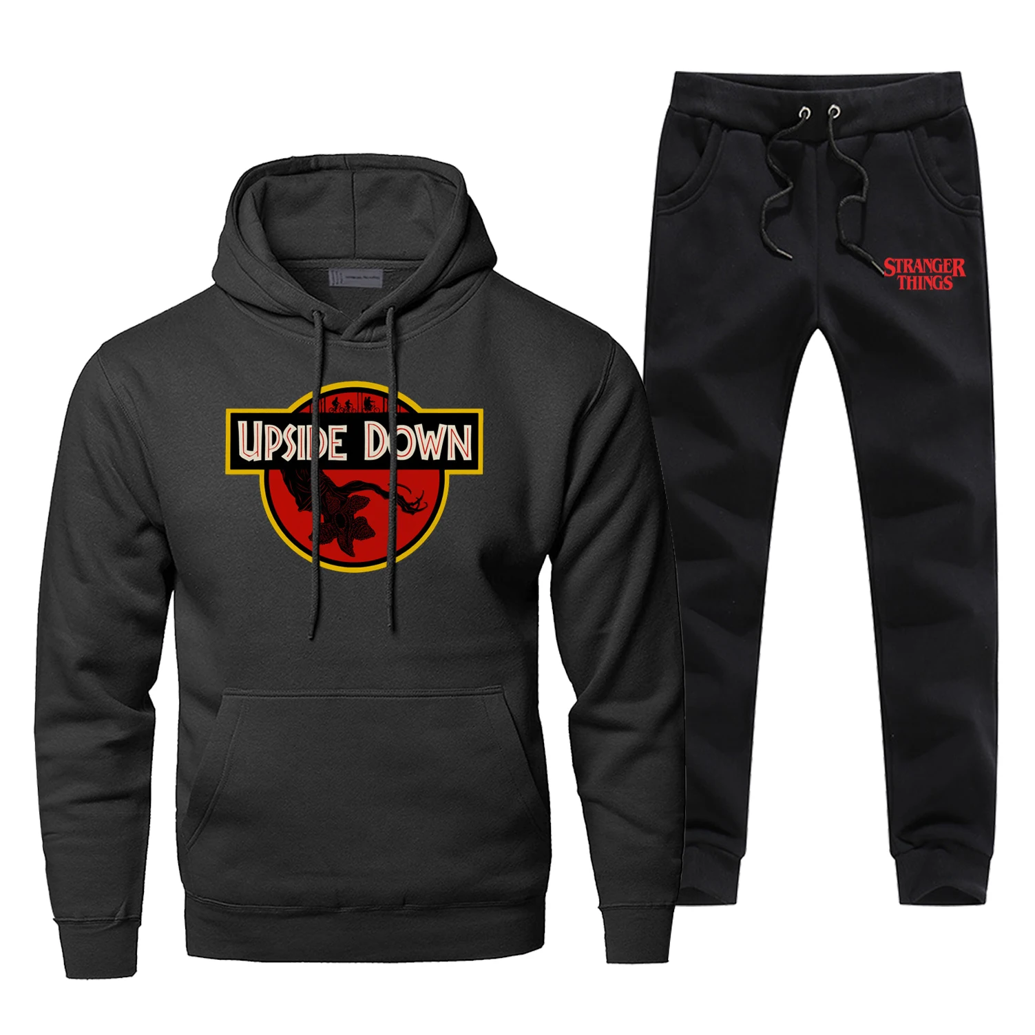 

Strange Things Hoodies Pants Set Men Hoodie Sweatshirt Mens Upsid Down Hoodies Pollover 2 Piece Set Streetwear Male Sweatshirts