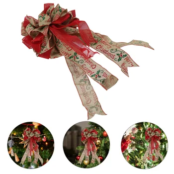 

1pc DIY Bow-knot Pendant Christmas Tree Ornament Cloth Xmas Supply (Red Green)