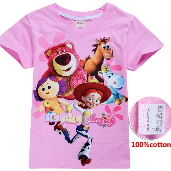 color at picture Хлопковая Детская футболка с принтом «Toy Story 4 Forky Woody» летняя футболка топы, футболки, одежда для мальчиков и девочек детская повседневная одежда - Цвет: color at picture