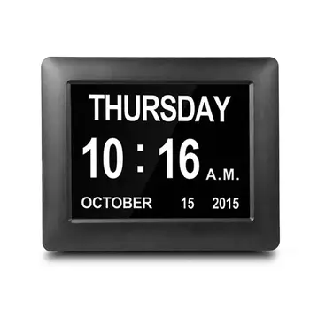 

Digital Day Clock LED Calendar Dementia Alarm Time Date Month Year Memory Loss lectronic Extra Large Digital Clock