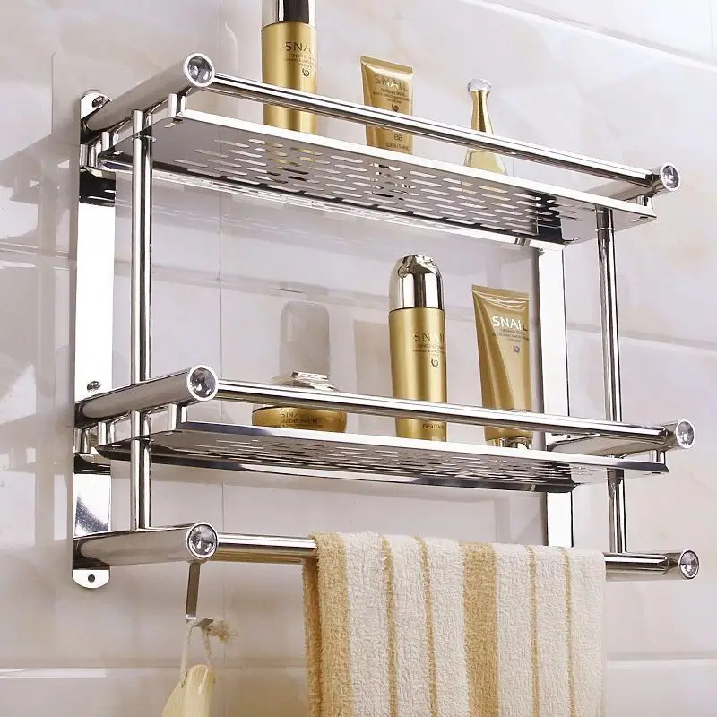 New 2021 Hot Towel Rack Toilet Rack Stainless Steel Bathroom Towel Rack  Toilet Bathroom Shelves Decor Tray Wall Shelf Hanging - AliExpress