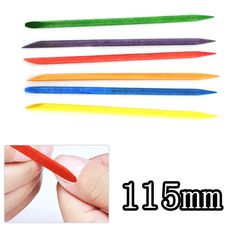 Nail Manicure Sticks 50/100 Pcs/Lot Wooden Cuticle Pusher Double End Colorful Manicure Orange Wood Stick Women Lady Pedicure Care DIY Nail Tools Set nail care kit manicure tools manicure pedicure kit manicure set nail art pusher manicure pedicure tools