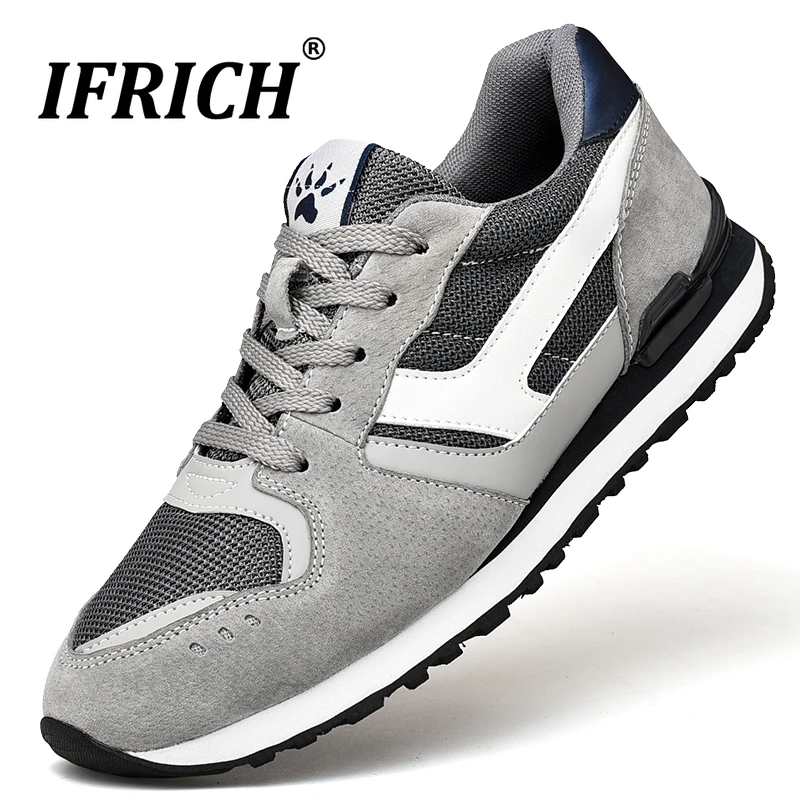 

Popular Young Casual Men Shoes Designer Leather Sneakers For Men Lace Up Brand Walking Shoes Dark Blue Gray Casual Men Sneakers