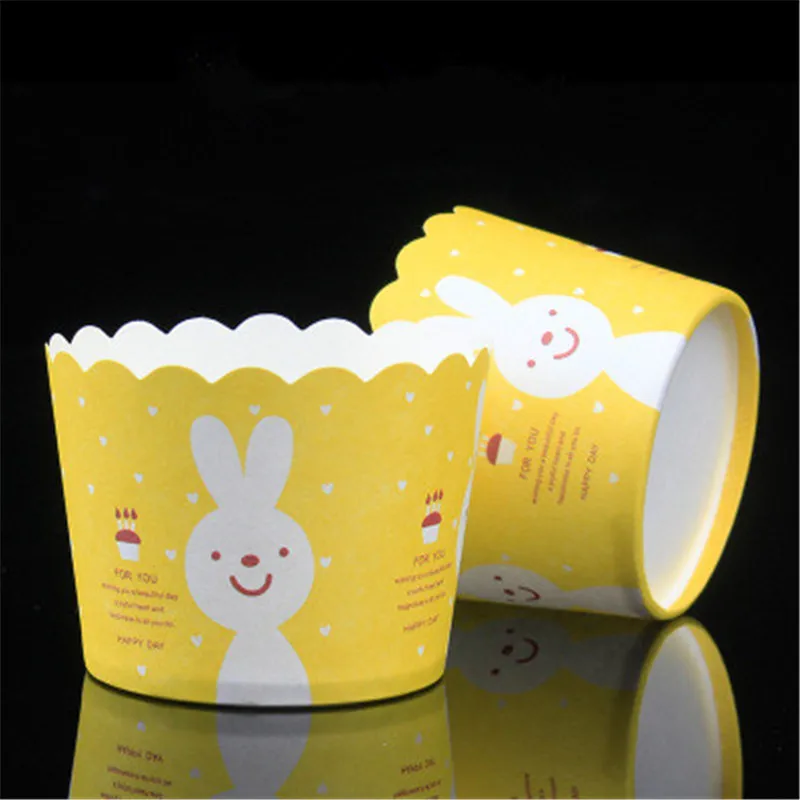 Милый кролик кекс бумажные чашки семейная Рождественская вечеринка подкладка
