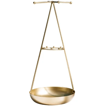 

Nordic Style,Gold Trim,Decorative Mirror,with Jewelry Hook,Storage Tray